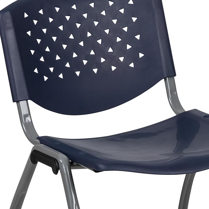 Flash Furniture HERCULES Series 880 lb. Capacity Navy Plastic Stack Chair