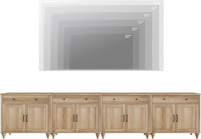 WAMPAT Farmhouse TV Stand for 85 inch TV