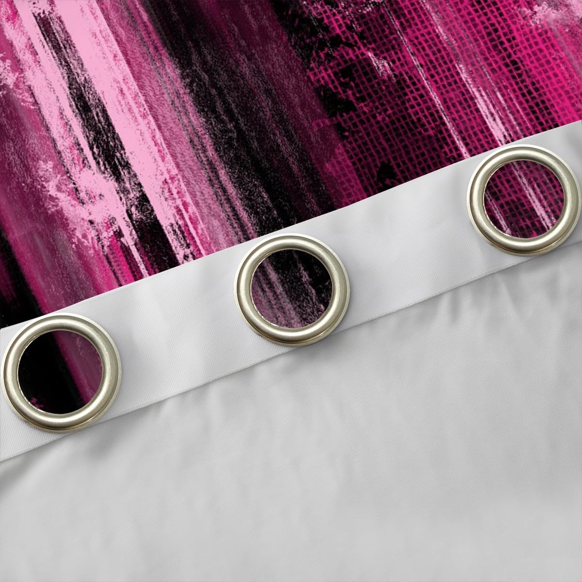 Feelyou Modern Abstract Art Curtains for Bedroom Living Room Abstract Blackout Darkening Drapes Hot Pink Black Window Treatments, 2 Panels 38 x 45 Inch Luxury Room Decor