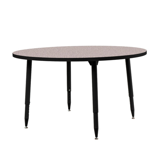 Adapte Commercial Classroom Activity Table - 48" Round, ADA Compliant Tapered Legs with Glides & Casters, Adjustable Height 22-34" Wheelchair Accessible, School & Office Furniture