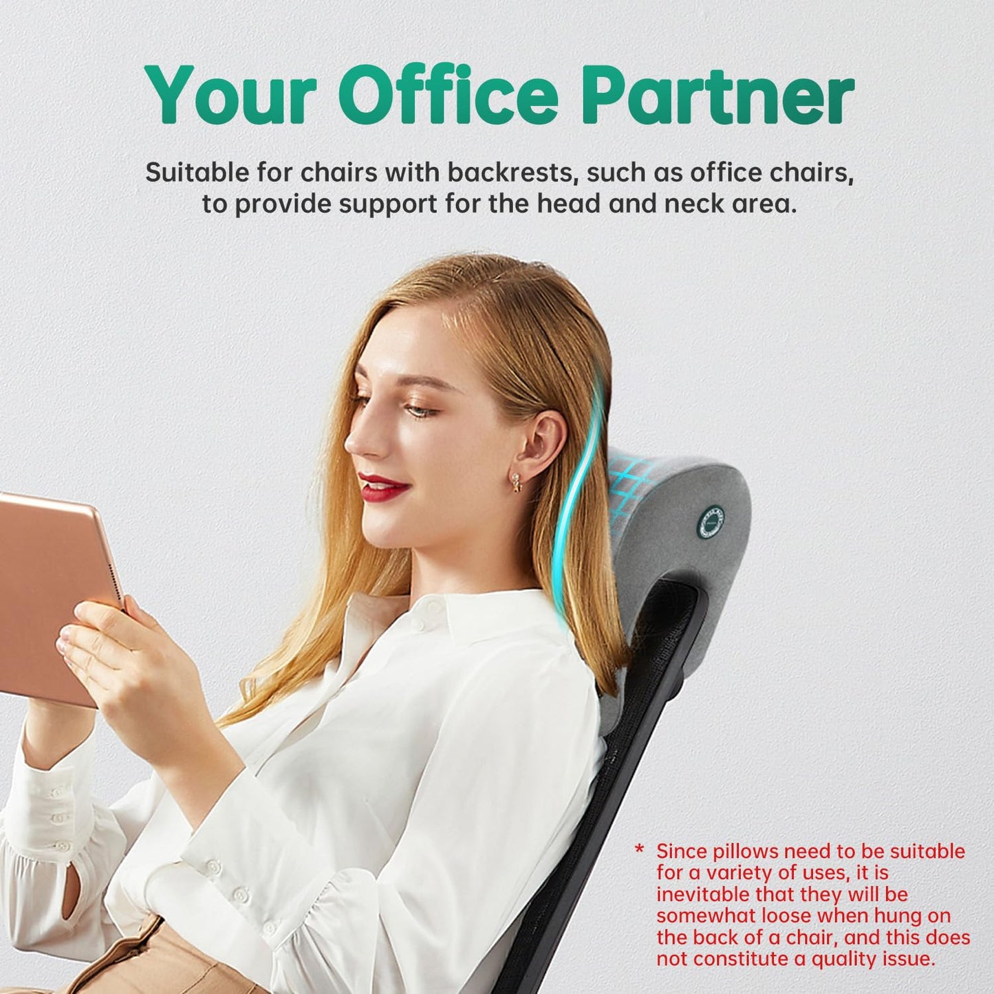 MOONYOOY Office Chair Headrest Pillow Attachment & Desk Nap Cushion, Memory Foam Neck Support with U-Shape Hanger Design for Office Chairs, Armrest Elbow Relief, and Restful Power Napping