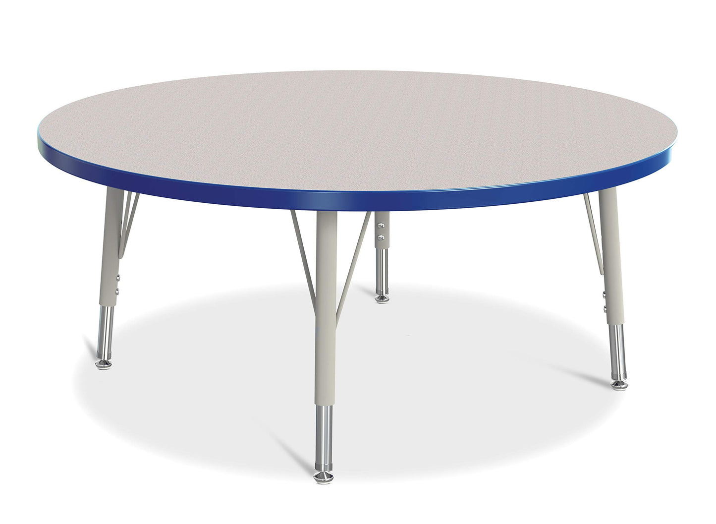 Jonti-Craft Berries 6468JCE003 Round Activity Table, E-Height (15"-24" Adjustable Height), 42" Diameter, Gray/Blue/Gray