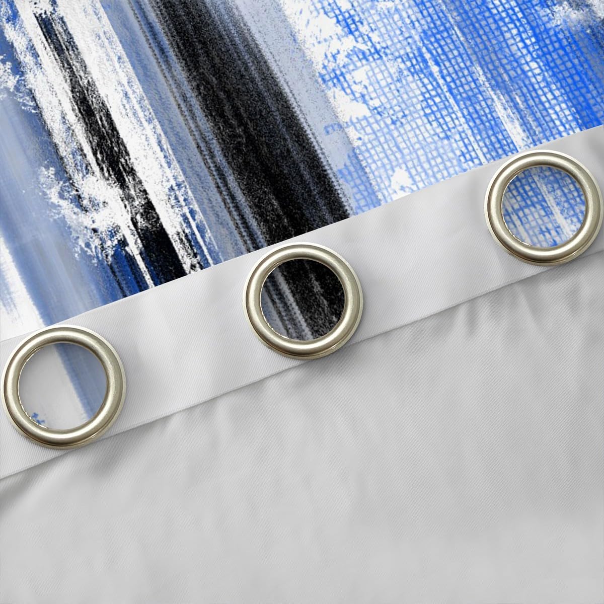 Feelyou Abstract Curtains for Bedroom Living Room Modern Abstract Art Blackout Darkening Drapes Blue Gray White Window Treatments, 2 Panels 38 x 45 Inch Luxury Room Decor