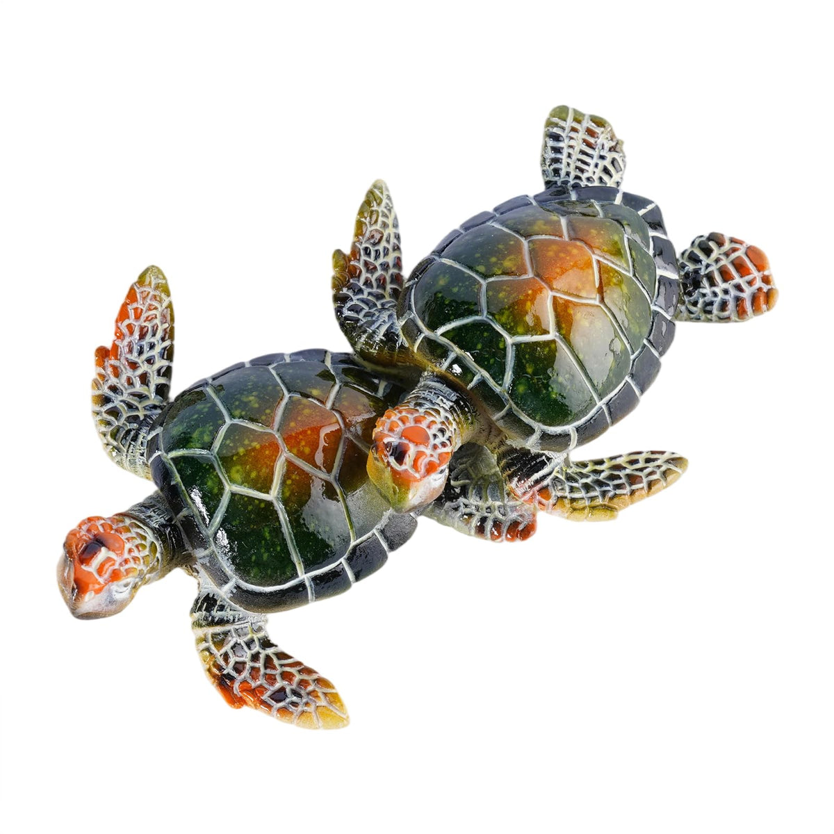 Brizoria Sea Turtle Collectible Figurines Mini Turtles Statue Ocean Decor Resin Beach Themed Room Decor Coastal Decorations for Home, Green