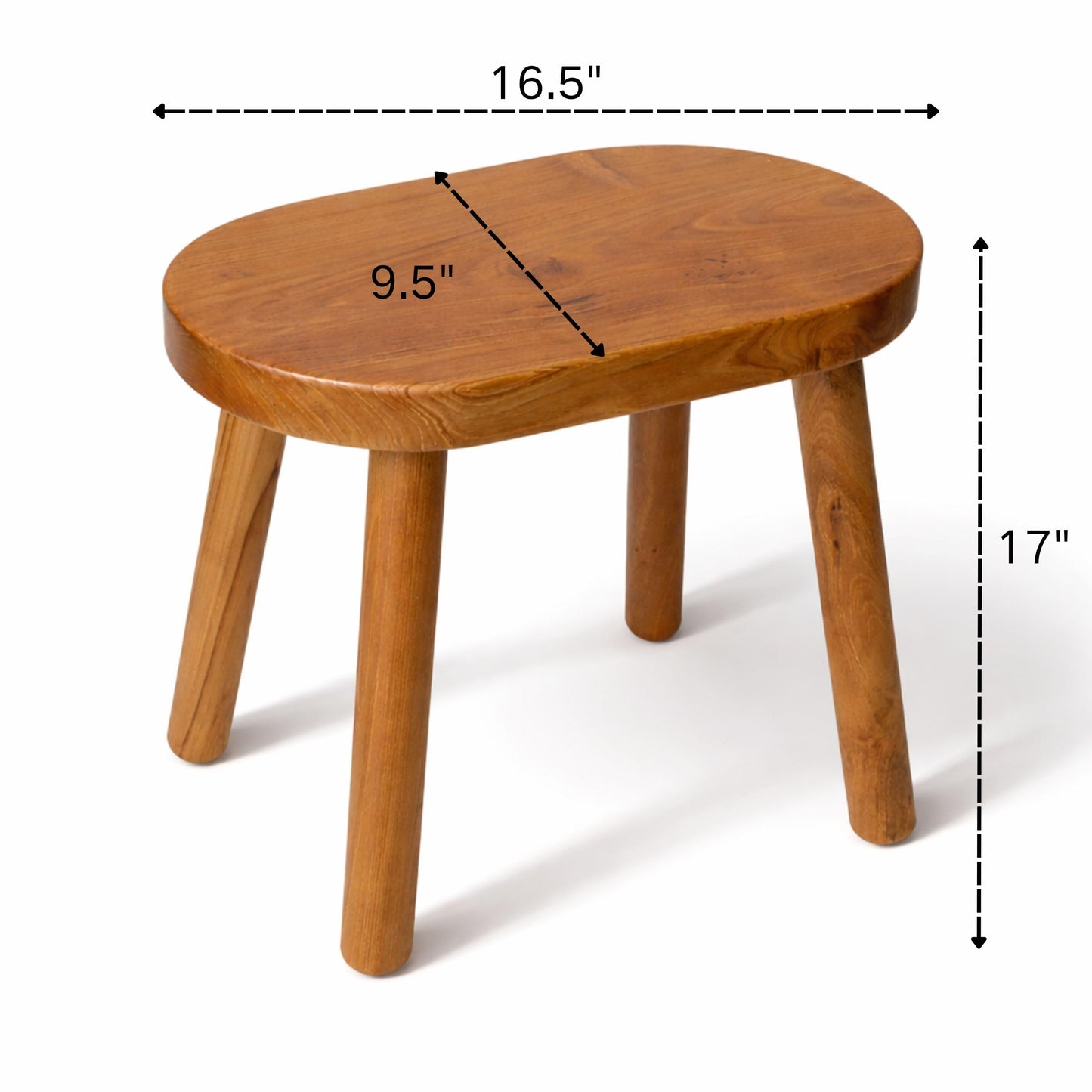 JOLLYMER Teak Stool Solid Wood Indoor Outdoor Shower/Bath/Spa Handmake Teak Bench