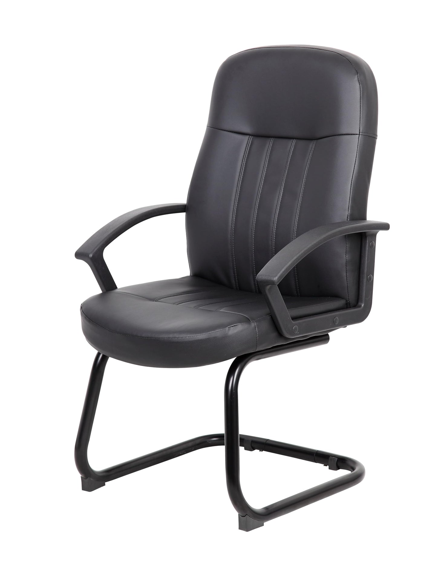 Boss Office Products Executive LeatherPlus Budget Guest Chair in Black, 250 (B8109)