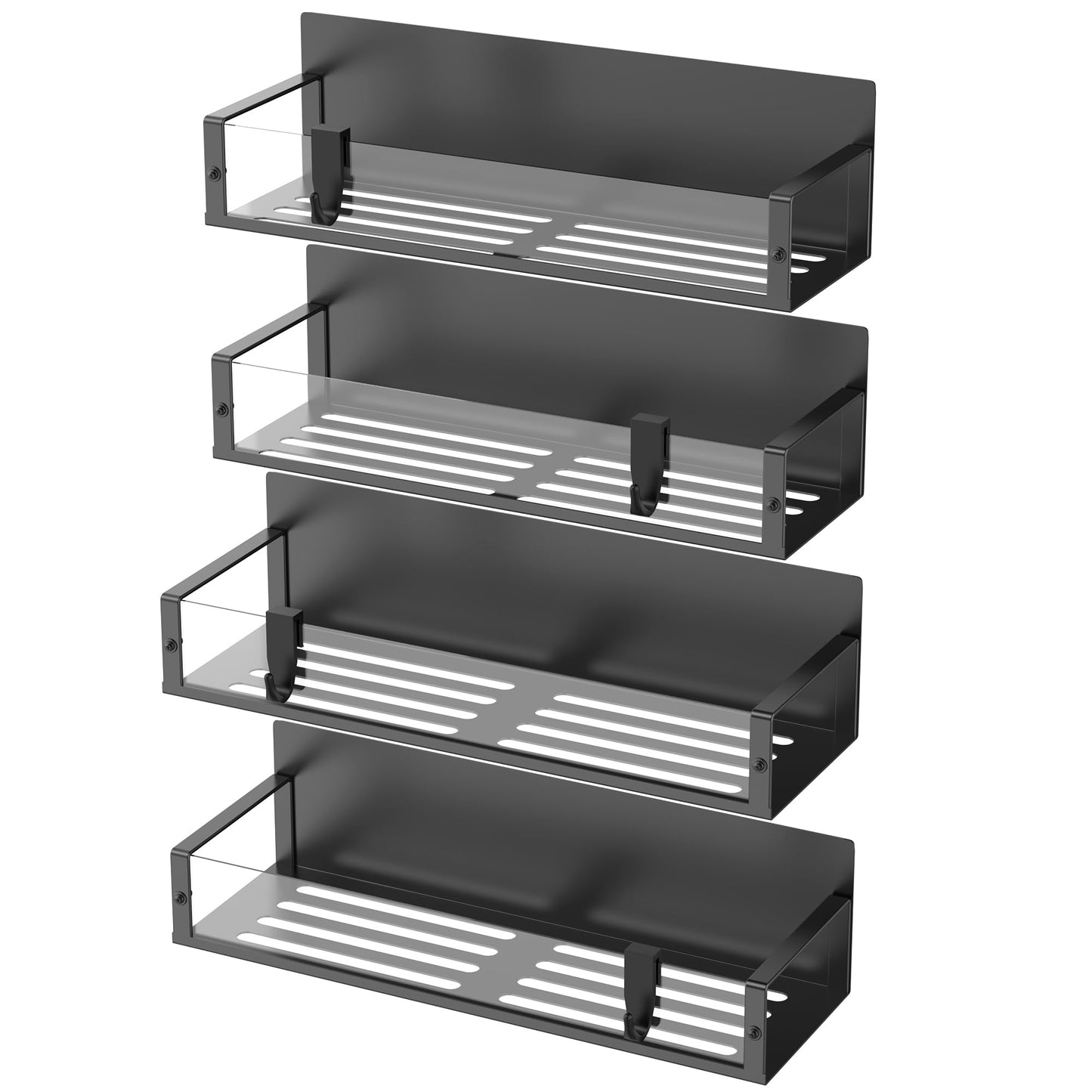 HuggieGems 4 Pack Magnetic Spice Storage Rack Organizer for Refrigerator and Oven, Clear Fridge Organizers and Storage