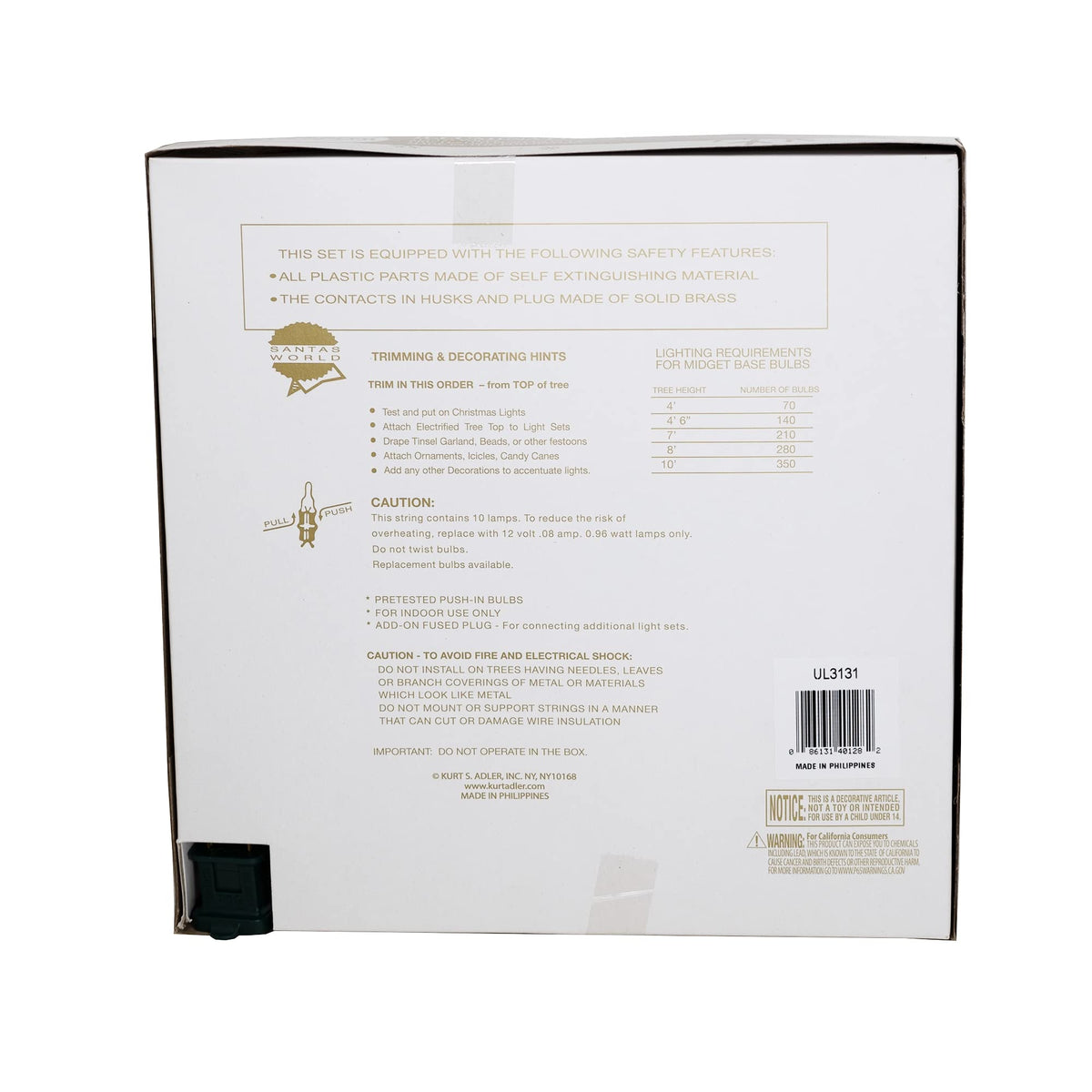 Kurt Adler UL3131 10-Light 6 Pt. Capiz Star Treetop