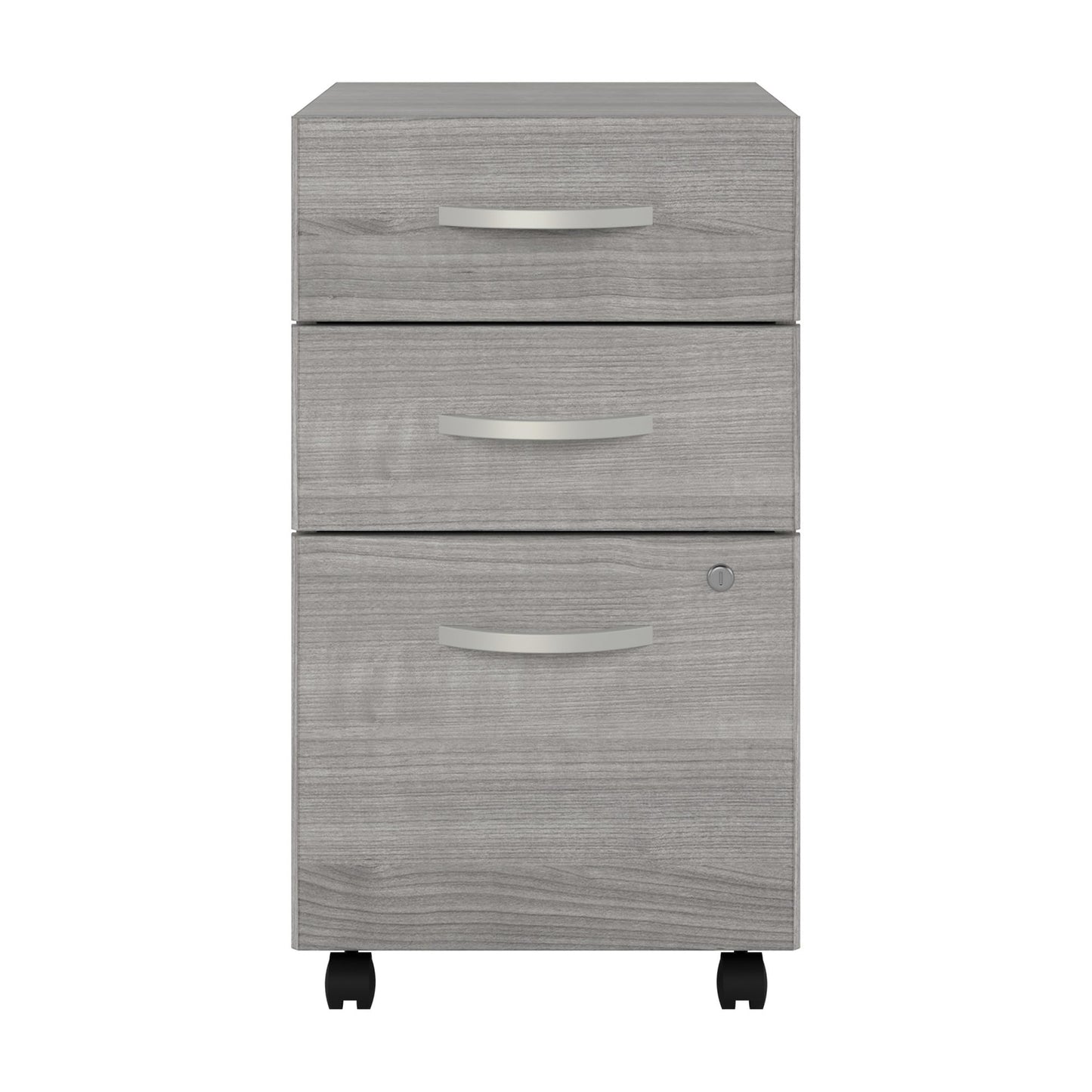 Bush Business Furniture Studio C 3 Drawer Mobile File Cabinet in Platinum Gray | Assembled Office Storage Unit for Home or Commercial Spaces