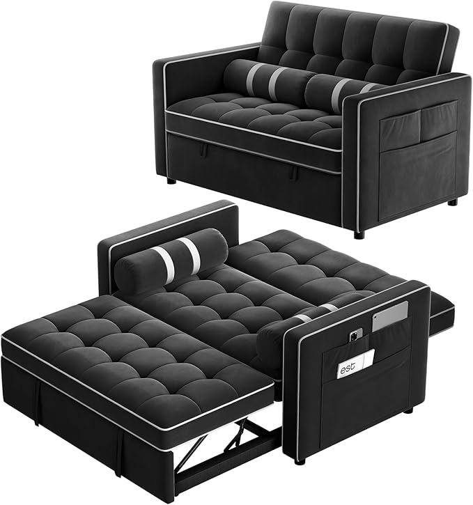 Pipishell 3 in 1 Convertible Sleeper Sofa Bed, Pull Out Couch