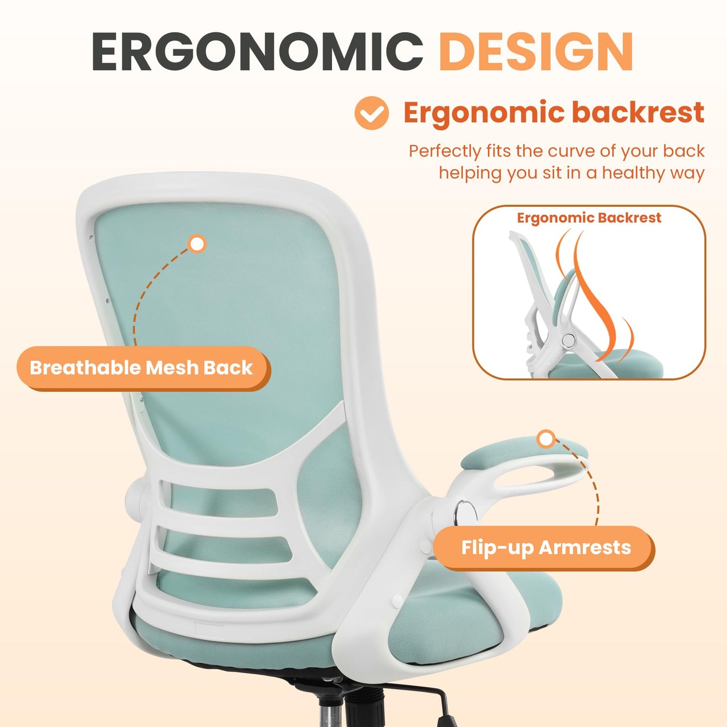 HYLONE Drafting Chair Tall Office, Ergonomic Standing Desk Stool Adjustable Drafting Chair Big Tall Drafting Office Chair Blue