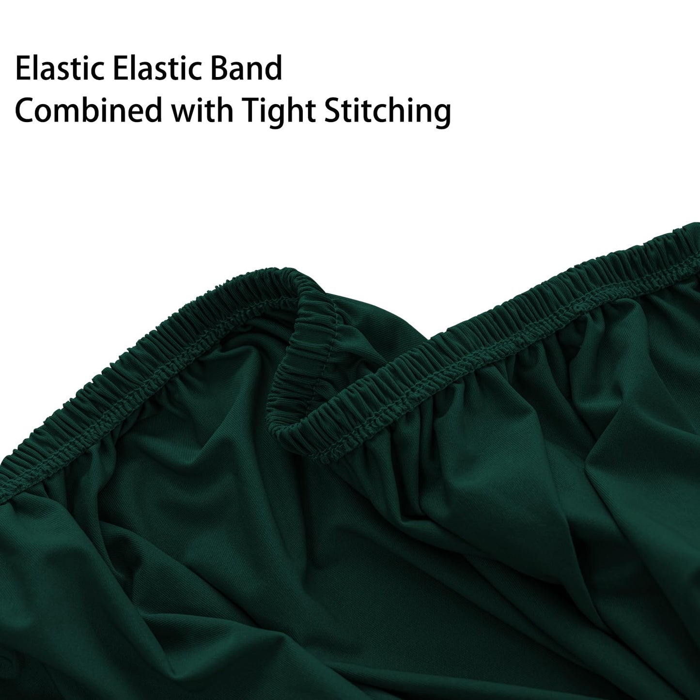UOIJAY Super Stretch Ottoman Cover- Soft Form Fit Ottoman Cover Rectangular Ottoman Slipcovers for Folding Storage Furniture, Footstool Cover with Nonslip Elastic Bottom (Large, Hunter Green)