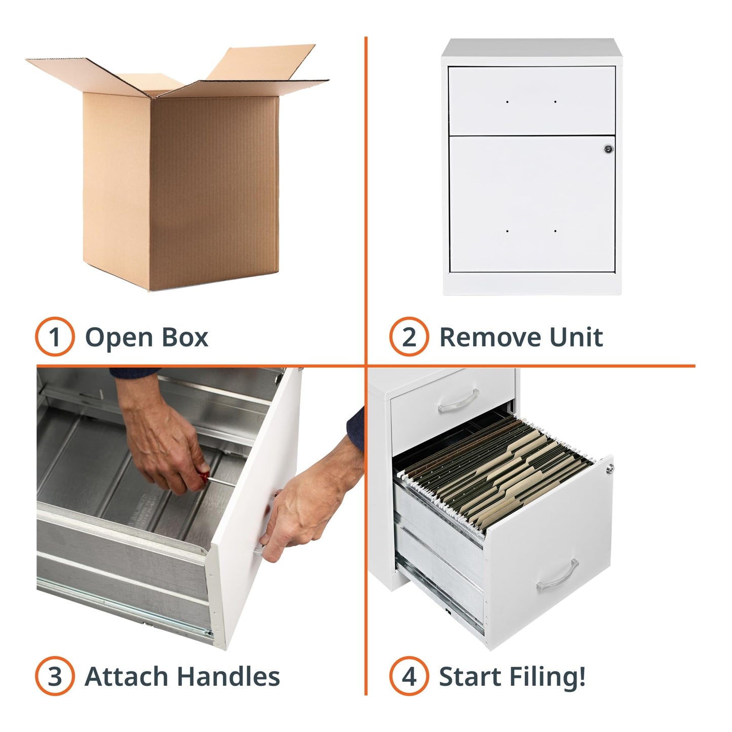 NuSparc 2 Drawer Locking Filing Cabinet | Pre-Assembled Steel Construction | Low-Profile Design is Perfect for Home and Small Office | Letter-Size | Assembled in USA