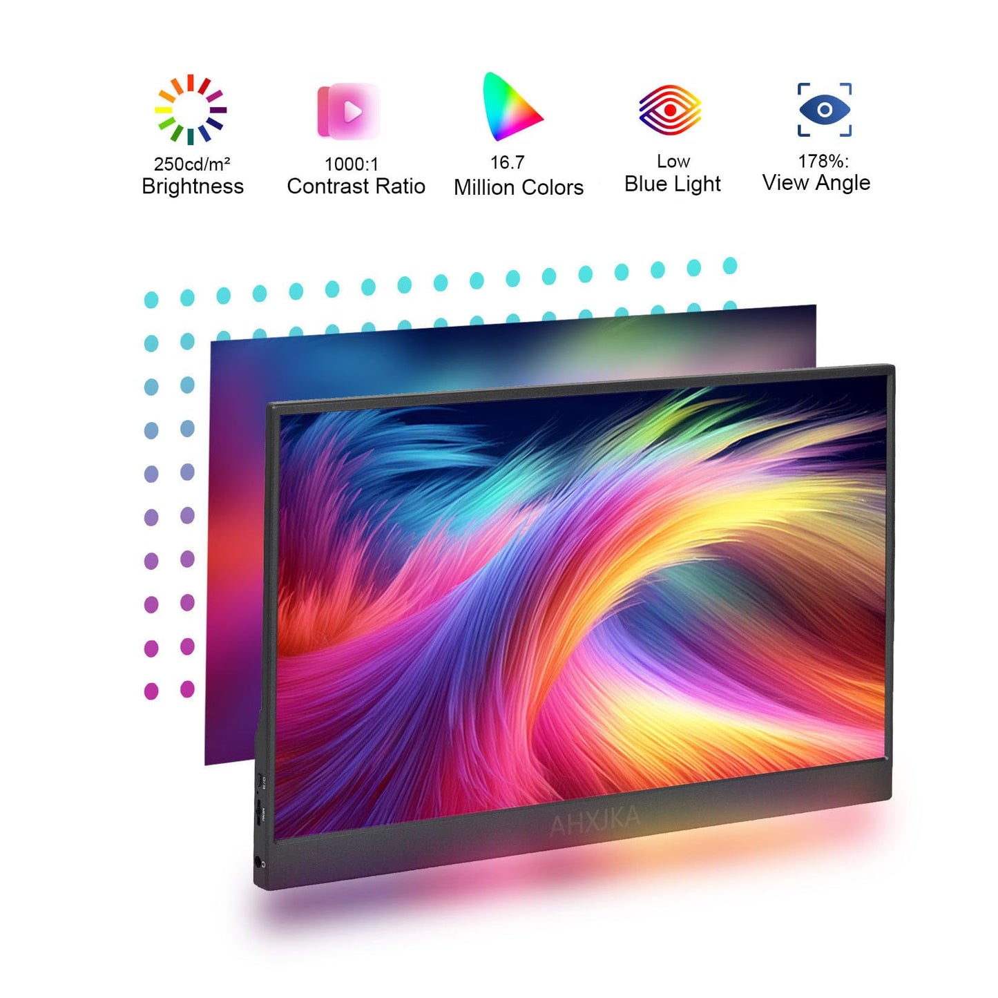 QQU 14" Portable Touchscreen Monitor, 1920 x 1200 IPS/HDR Ultra-Slim Travel Display with VESA Mount & Smart Cover, Kickstand & Speakers, HDMI USB-C External Monitor for Laptop, PC,Phone, Tablet, PS4/5
