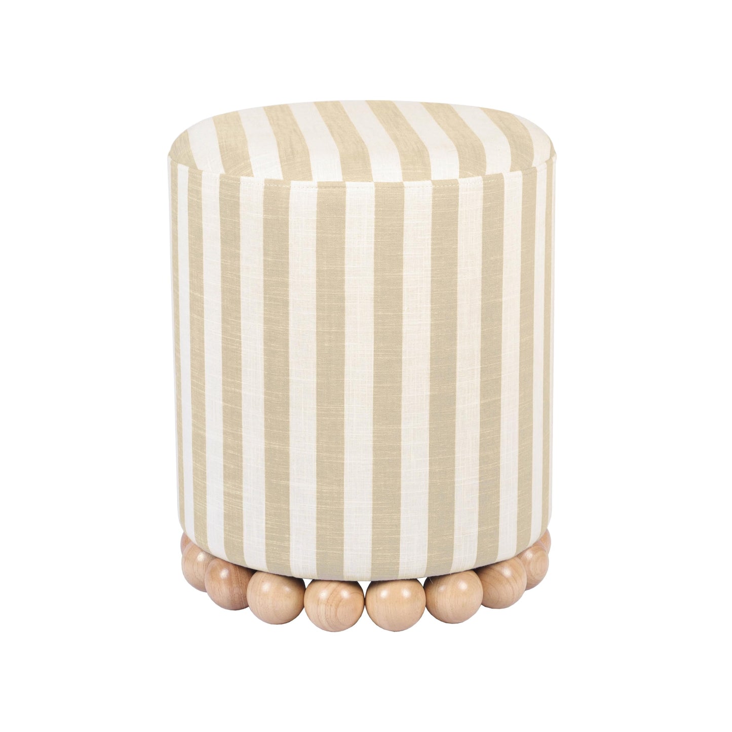 Tov Furniture Dex Beige Striped Linen Ottoman