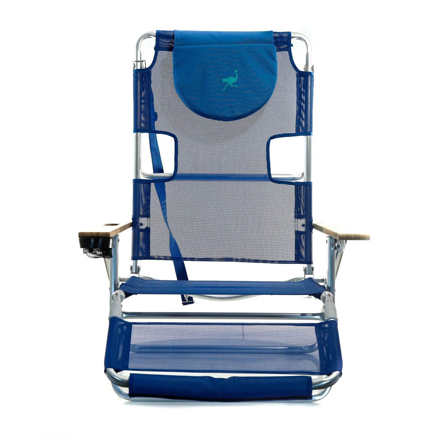 Ostrich the Original 3N1 Lightweight Beach Reclining Lounge Chair with Footrest, Outdoor Furniture for Patio, Balcony, Backyard, or Porch, Blue