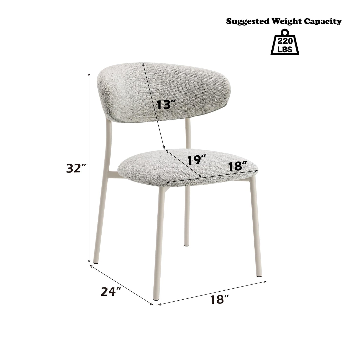 Acme Kalam 20" Metal and Fabric Dining Side Chair in Gray and Beige (Set of 2)