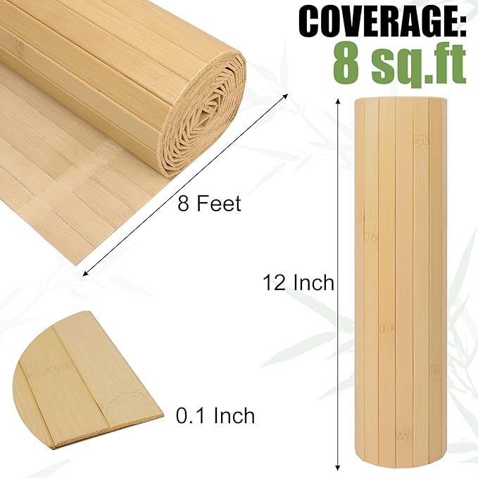 Bamboo Wall Panel for Interior Wall Decor, Renewable Pole Wrap Wainscoting Roll