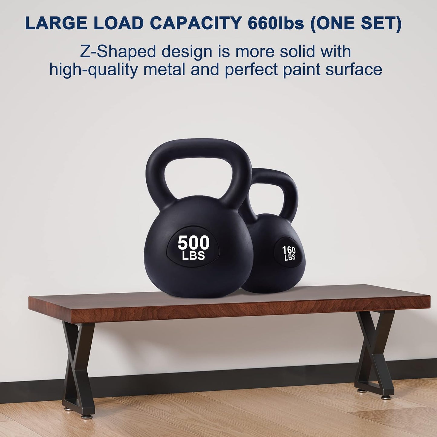 Likapop 16" Metal Bench, Desk and Coffee Table Legs, Heavy Duty Furniture Legs, Black End Table Legs (H16 x W11.8, Set of 2)