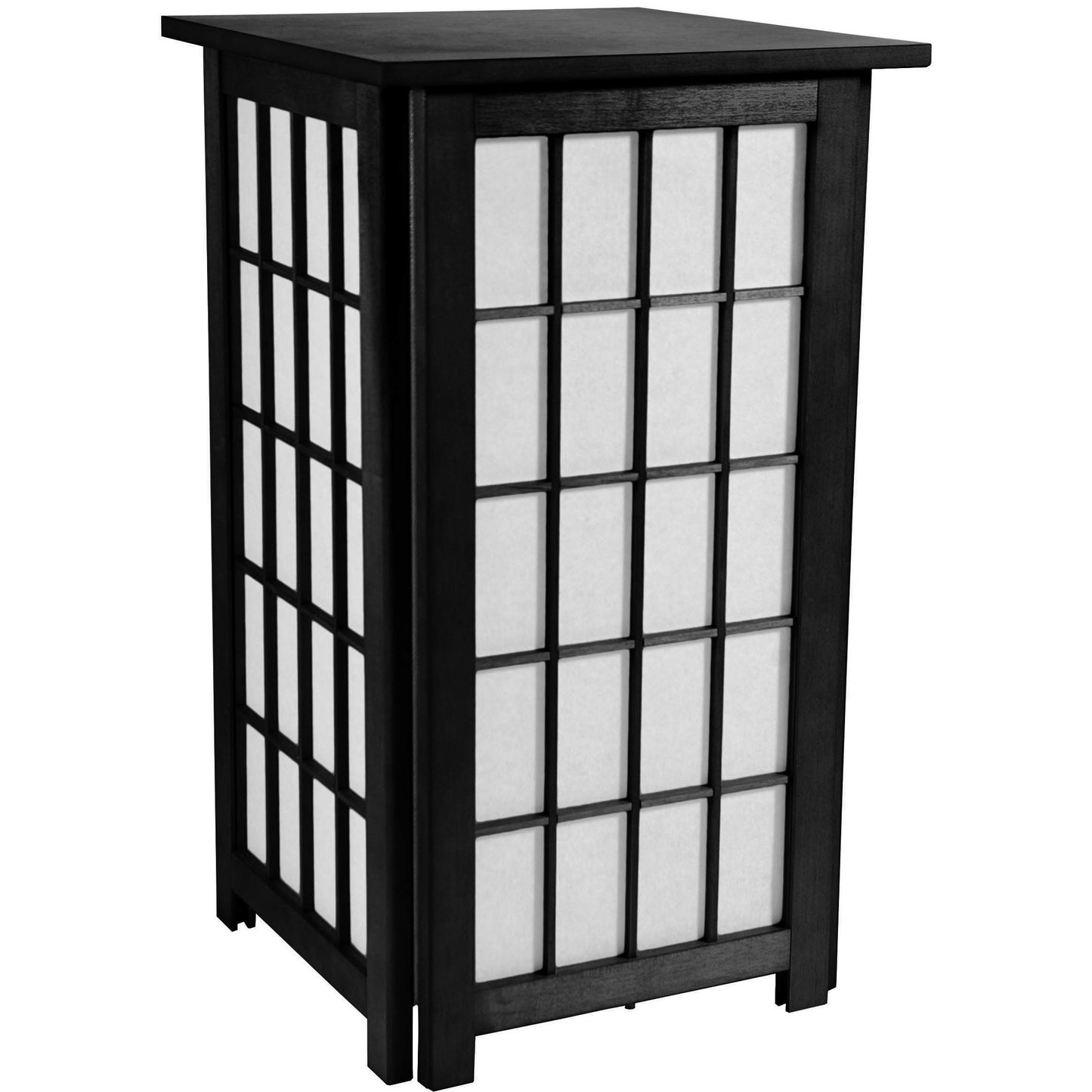 Red Lantern 27" Tall Hokkaido End Table Shoji Lamp, Black