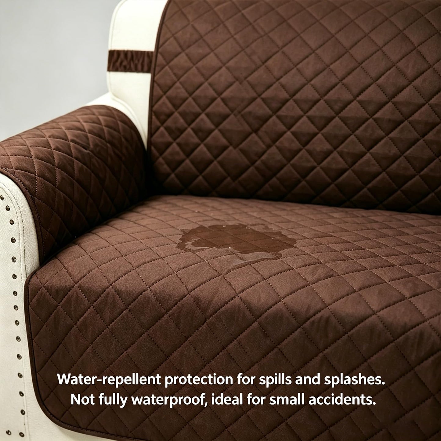 Luxshare Home Reversible Couch Cover for 3 Cushion Couch Sofa Cover Washable for Pet Friendly with Elastic Straps Water Repellent(Sofa, Chocolate/Beige)