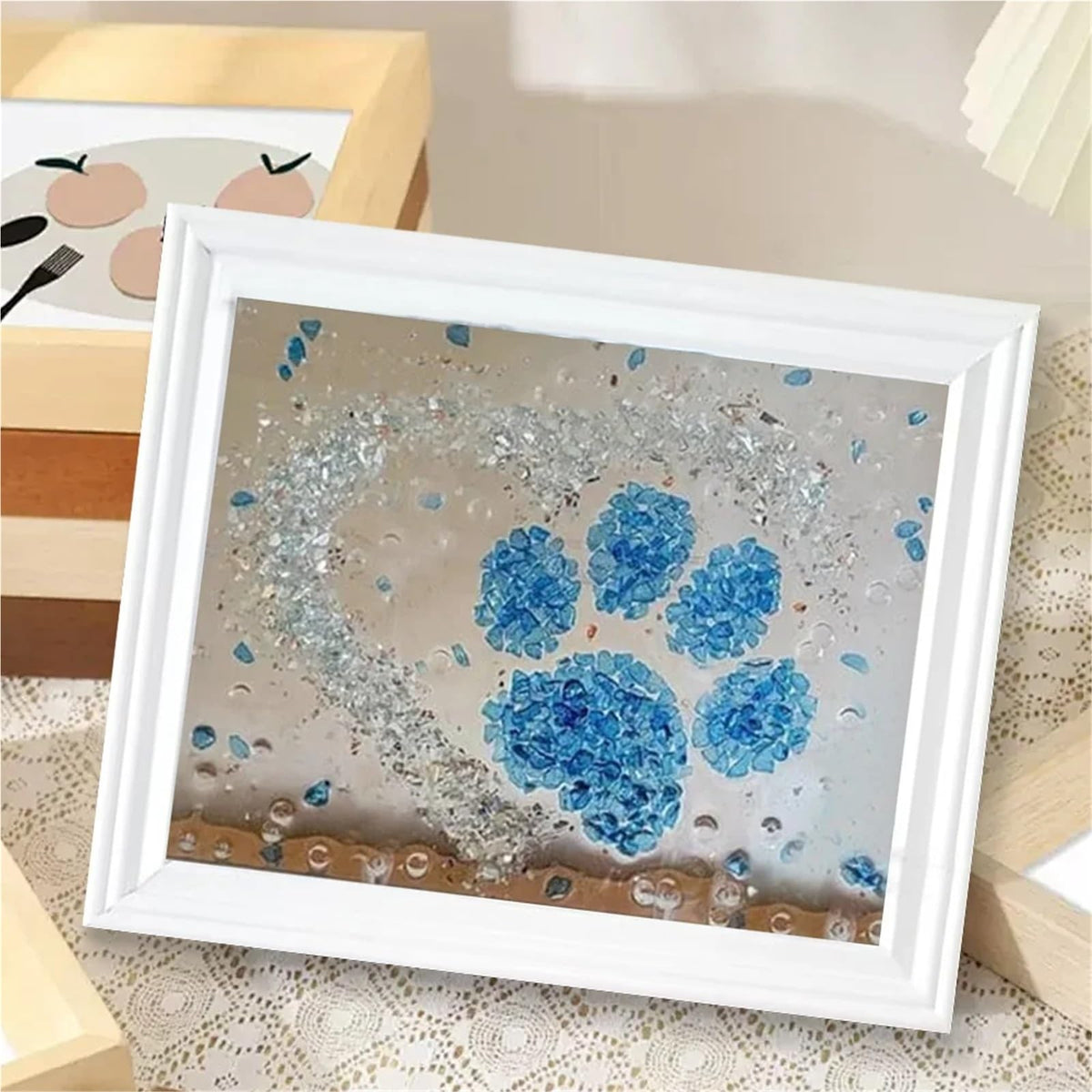 Sea Glass Art Kit, DIY Mosaic Arts and Craft Kits Ocean Painting Kit,DIY Resin Beach Art Kit, Resin Beach Art Kit for Home Decoration, Resin Sea Glass Art Kit(Palm Tree)