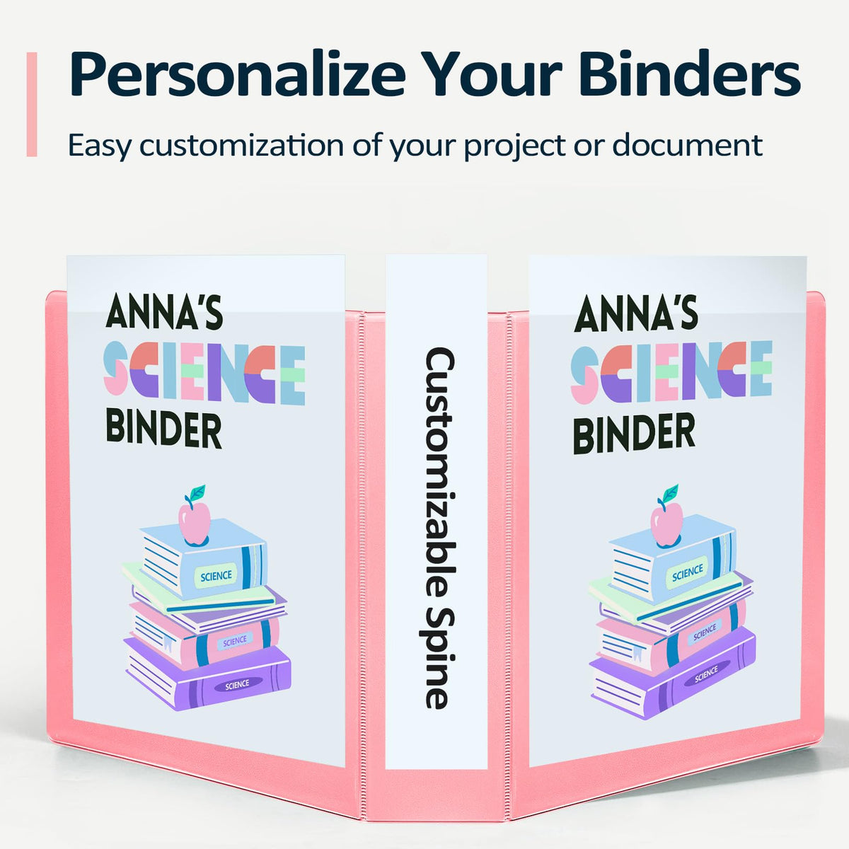 Sooez BinderX Extra Durable 3 Inch 3 Ring Binder, D-Ring Large Binder, Holds 670 Sheets of 8.5x11 Paper, Customizable View Cover with Inside Pocket, Heavy Duty 3 Ring Binder for School, Burgundy Red