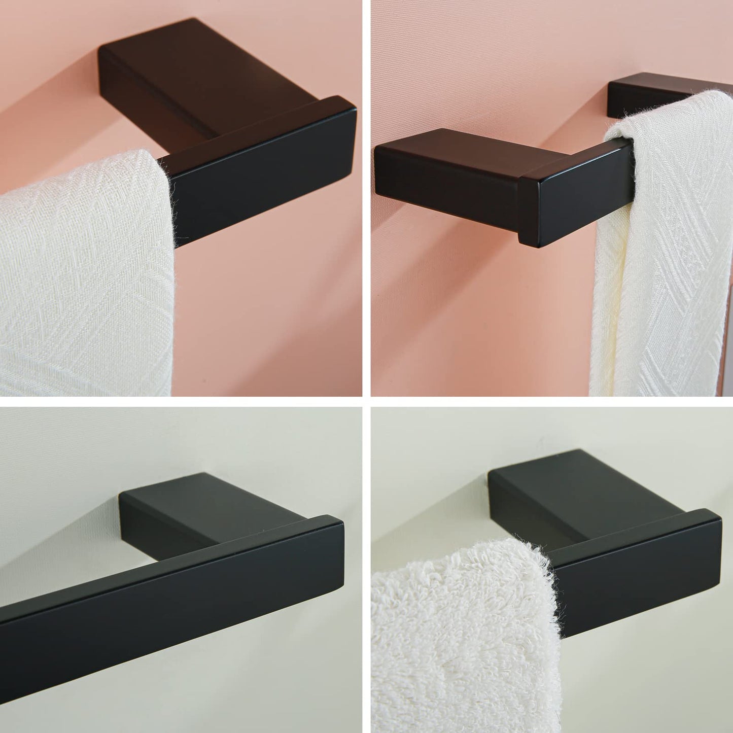 RANDOM 9 Inch Matte Black Towel Bar Bathroom Modern Hand Towel Holder Kitchen Rag Towel Rack Wall-Mounted Suitable for Bathroom,Shower Room,Wardrobe Cloakroom and Garage Towel Rod.96009-2-9MB