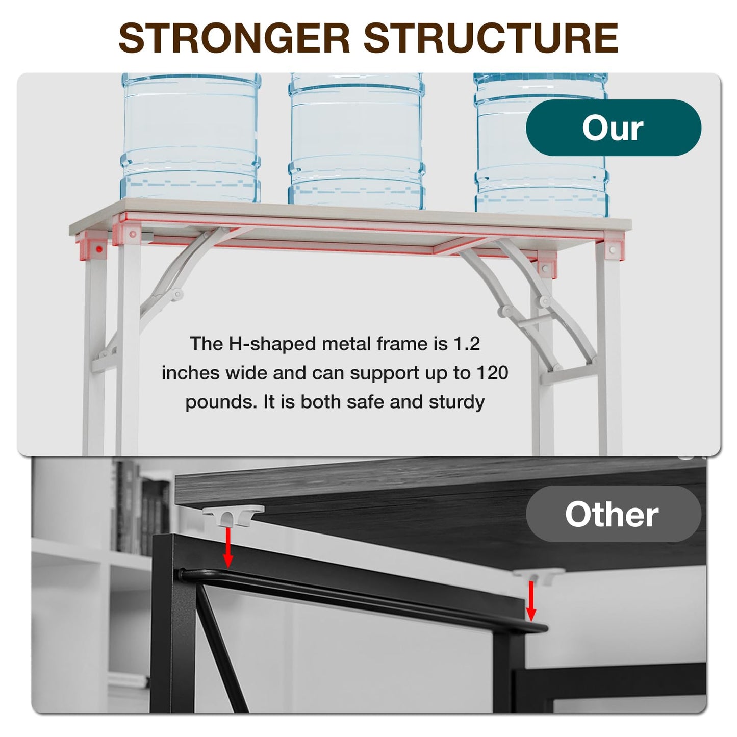 TEMI Small Computer Desk Folding Table - 35.8" Foldable Office Desk, No Assembly, Perfect for Small Spaces in Bedroom, Dorm, or Apartment, Portable Mini Desk or Study Table Compact Design, White Ash