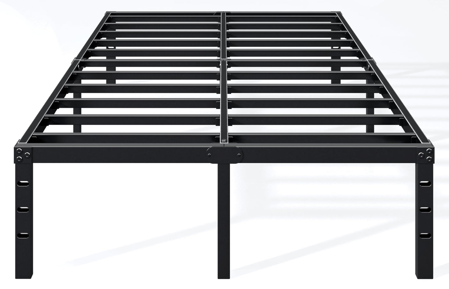 Hafenpo 18 Inch Full Bed Frame - Sturdy Metal Platform Full Size, No Box Spring Needed, Heavy Duty, Easy Assembly, Strong Bearing Capacity, Under Bed Storage, Black