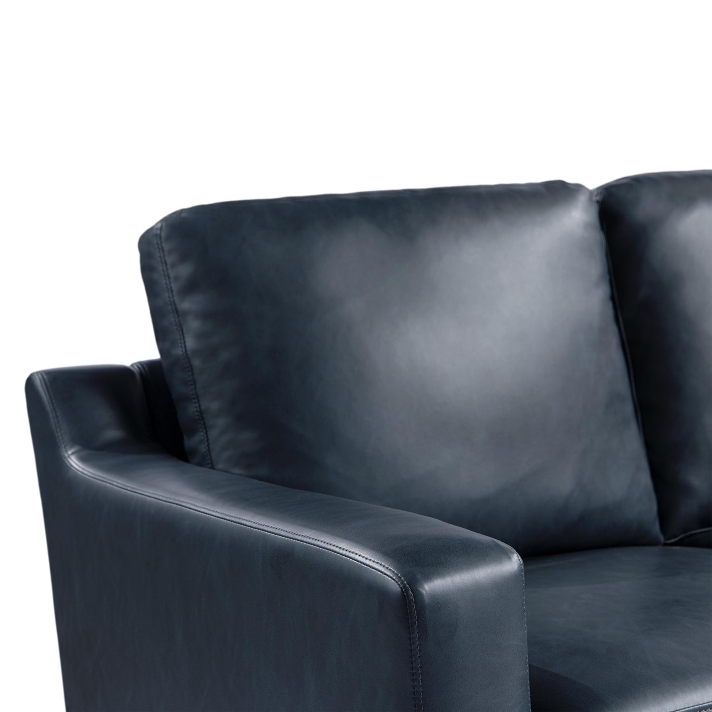 Serta Triton 78" Sofa, Transitional Modern, Dreamcoil Comfort, Metal Legs, Vegan Leather, Navy Blue