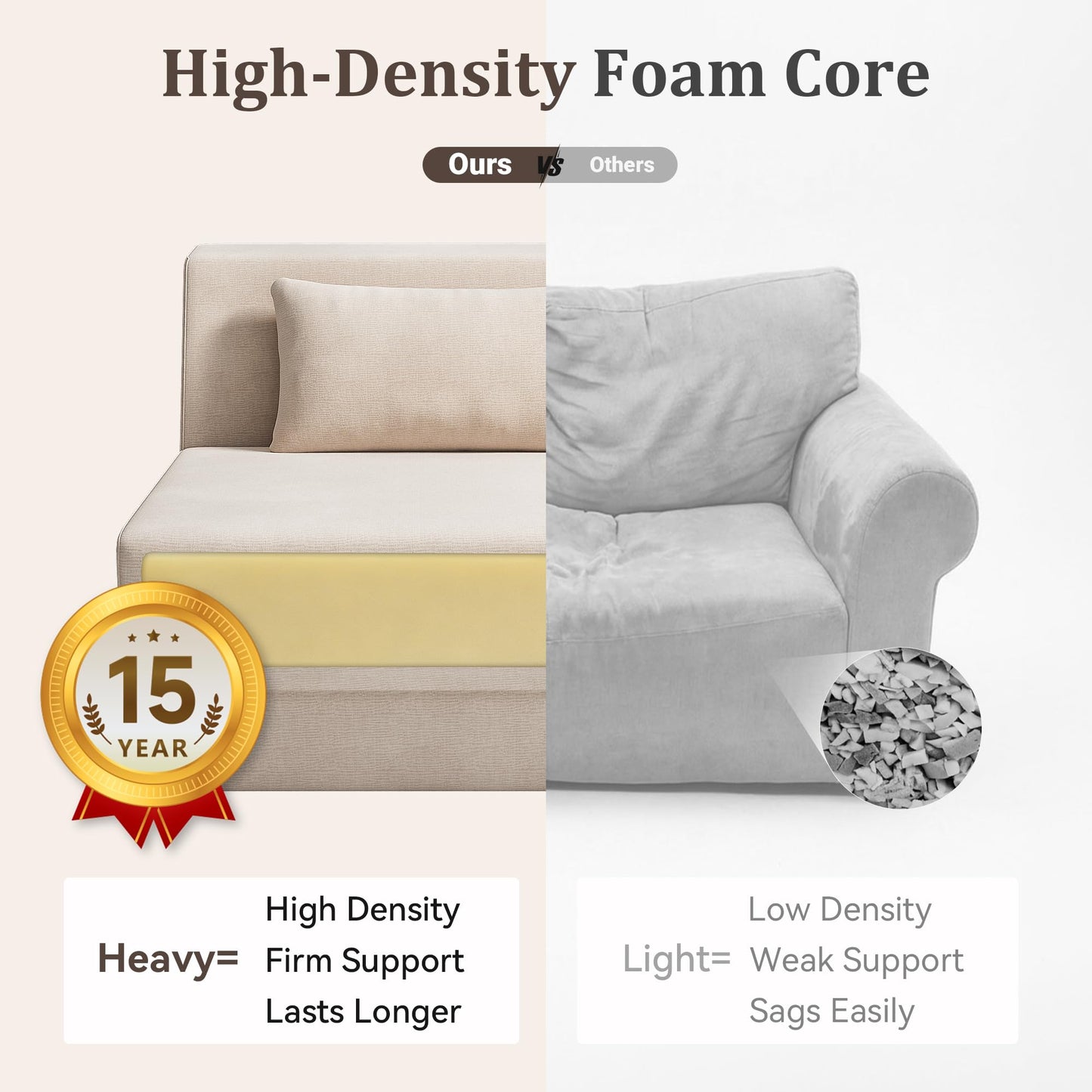 KAPEETOO Fold Out Chair Bed, Folding Sofa Bed, 3 in 1 Convertible Sleeper Chair Bed for Nap, Transformable Sofa Bed for Apartment,Dormitory,Bedroom