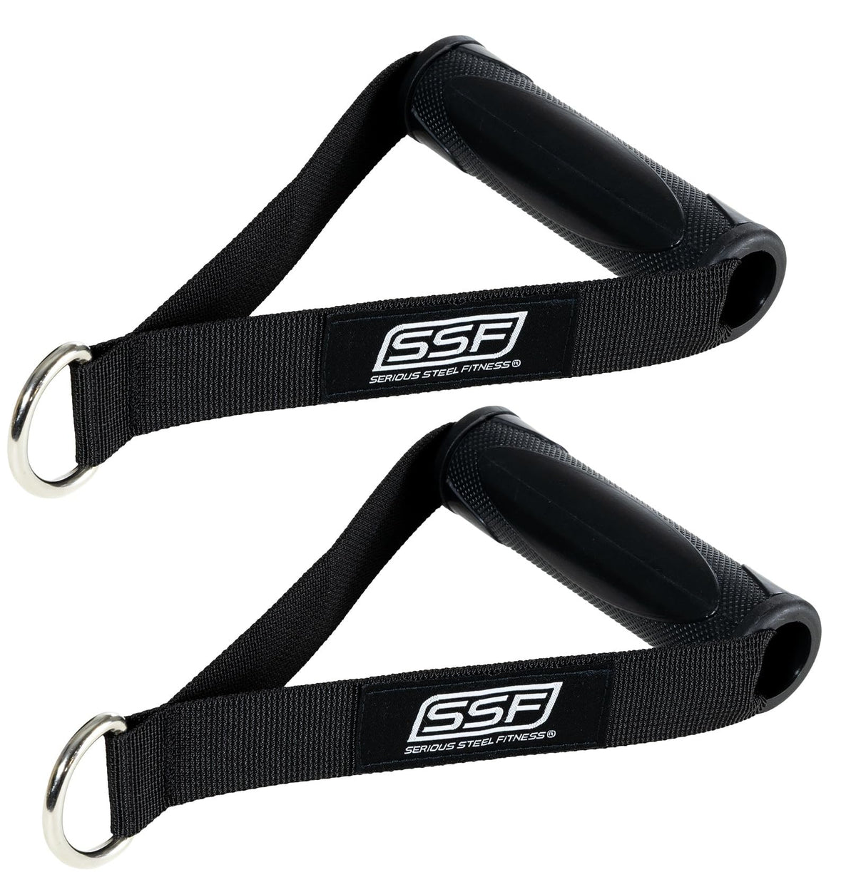 Serious Steel Fitness Nylon Single D Handle Cable Machine and Resistance Band Handle (Pair)