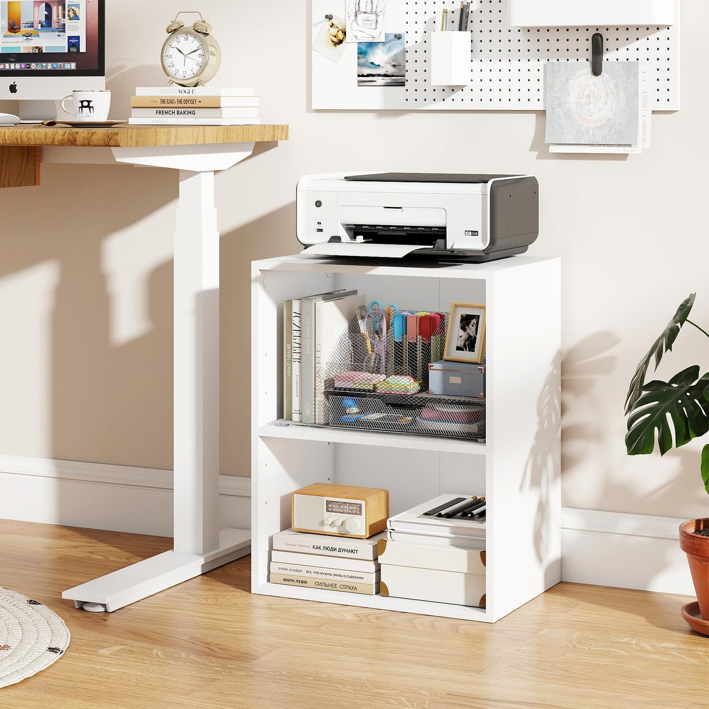 Giantex 2-Cube Bookshelf and Bookcase, 2-Layer Storage Shelf w/Large-Capacity Open Storage Space for Living Room Bedroom Study Office, Multi-Functional Furniture Display Cabinet, White