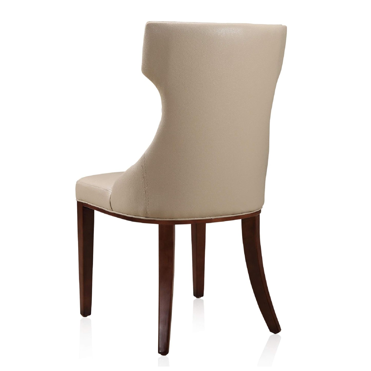 Manhattan Comfort Reine Dining Chairs Set of 2, Upholstered Seats with Diamond Stitching, Solid Beech Wood Frame, 4-Leg Base, 18.5" Seat Height, Fully Assembled, Cream