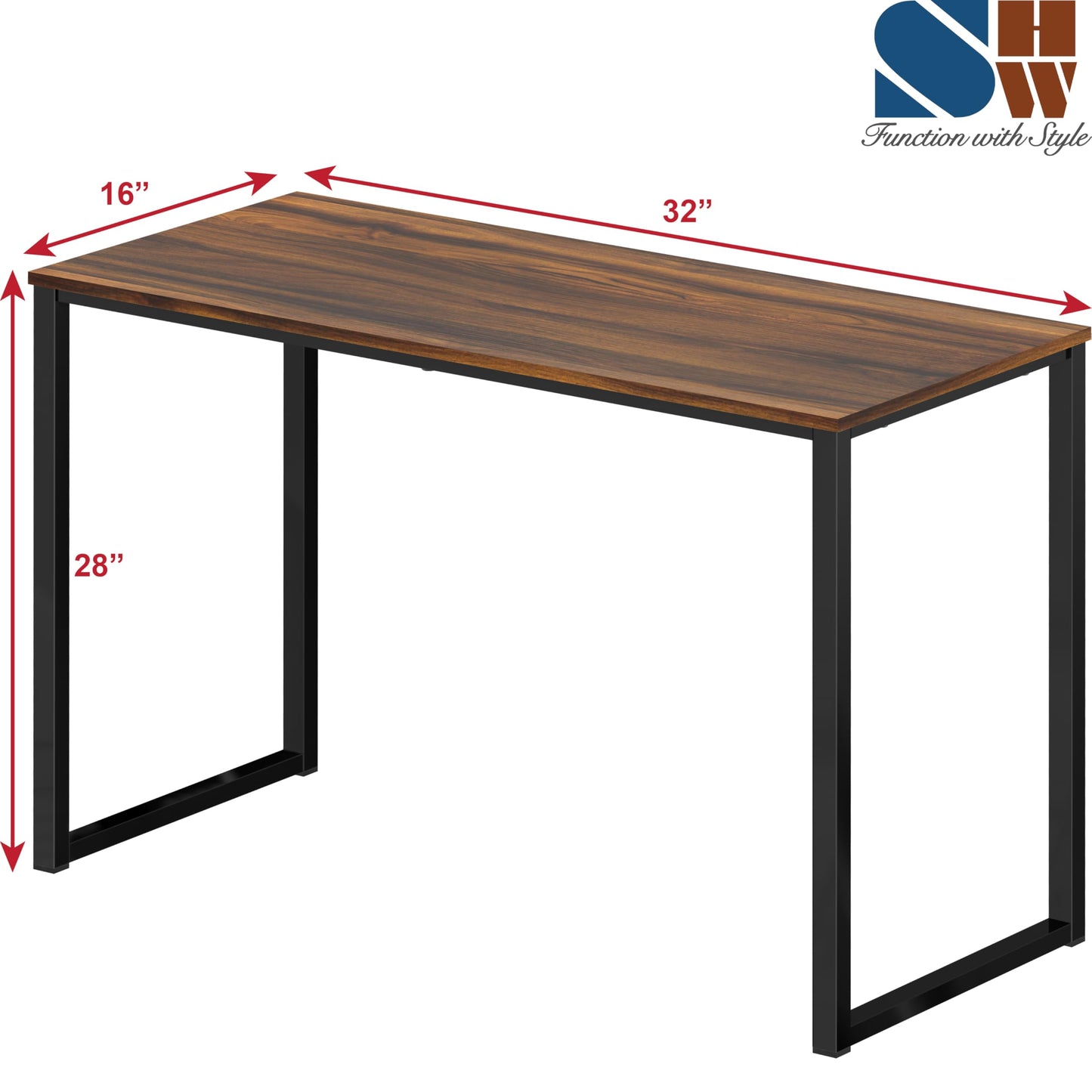 SHW Mission 32-Inch Home Office Computer Desk, Walnut