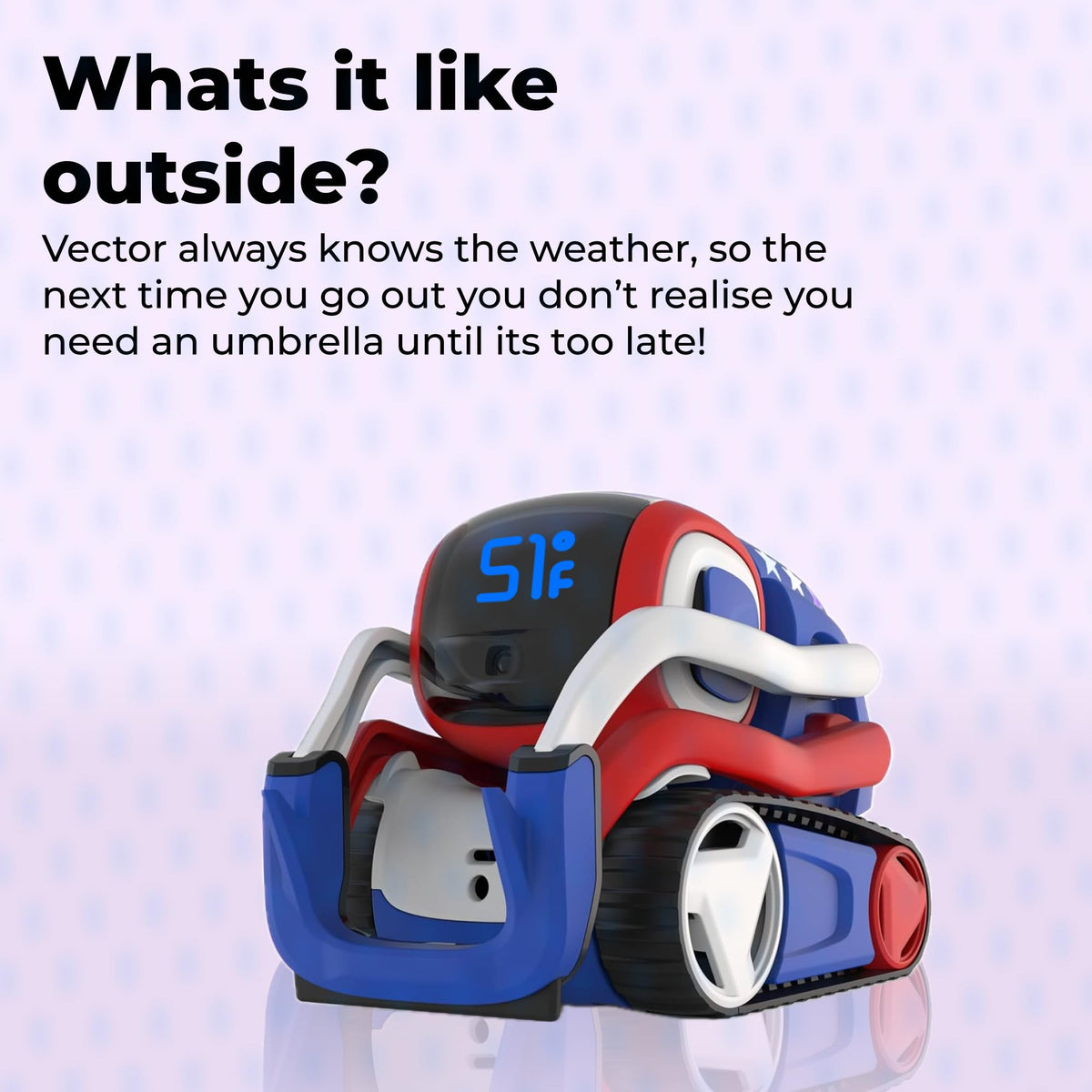 Anki Vector 2.0 AI ChatGPT Connected Robot Companion – Smart Autonomous Home Robot with Face Recognition and Voice Conversations - ChatGPT Subscription Required (Red, White & Blue)