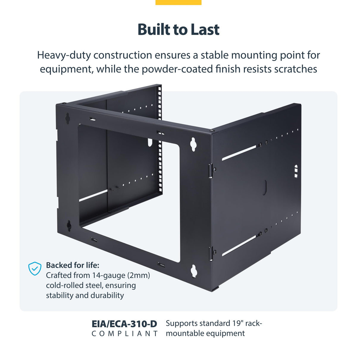 StarTech.com 2-Post 8U Wall Mounted Rack, Adjustable Depth up to 16in, for 19-inch Server/Data/Networking Equipment, Max 88lb
