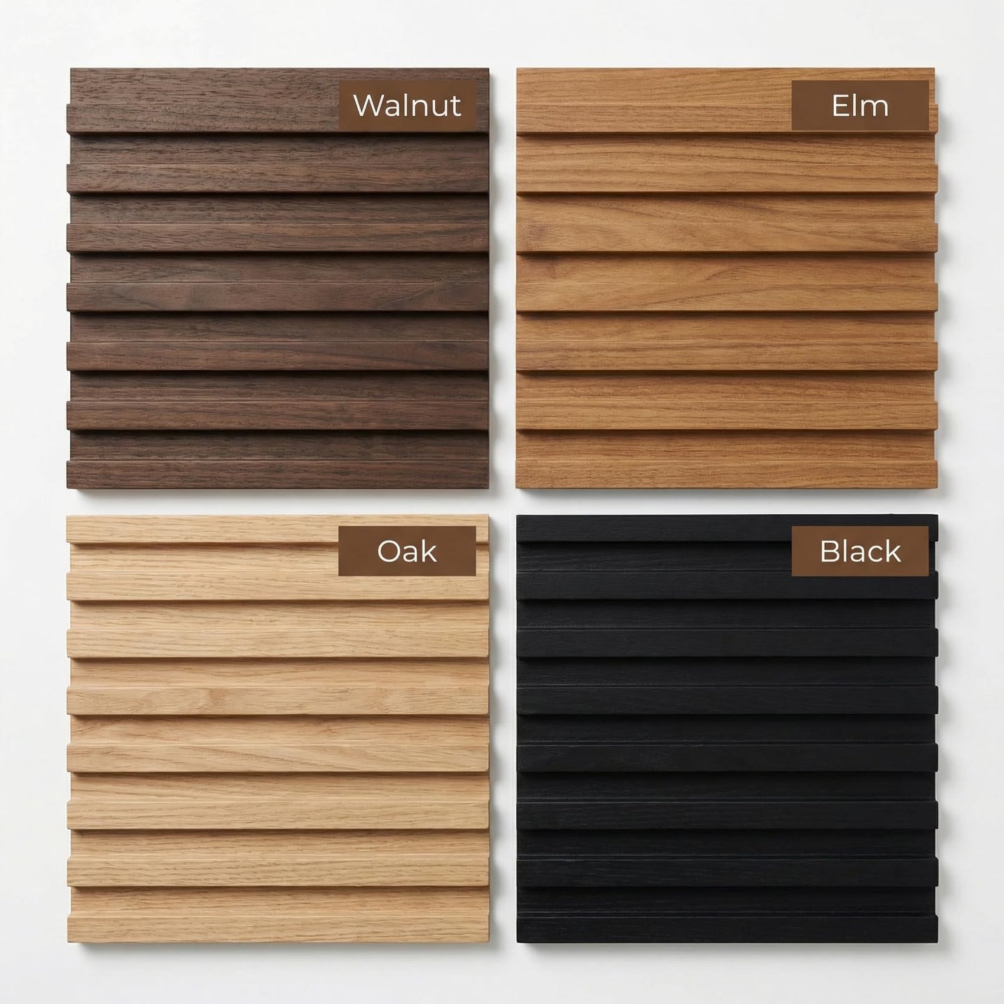 LARWORKS Slat Wood Wall Paneling for Interior and Decoration - 4 Samples Pack, 5.9 x 6 in.