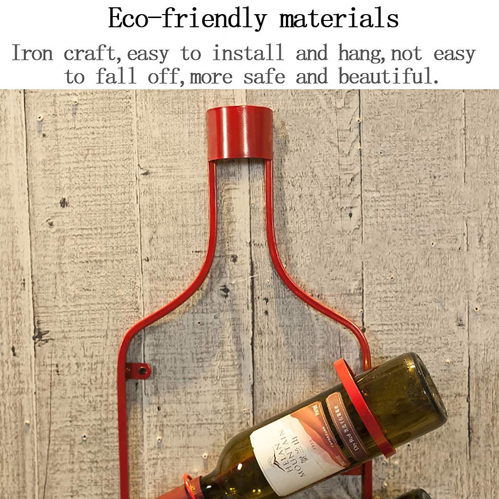 UGD8TQR Wine Shelf Wall Mounted Wine Bottle Holder Metal for Living Room Cafes Restaurants Bars 75×20Cm
