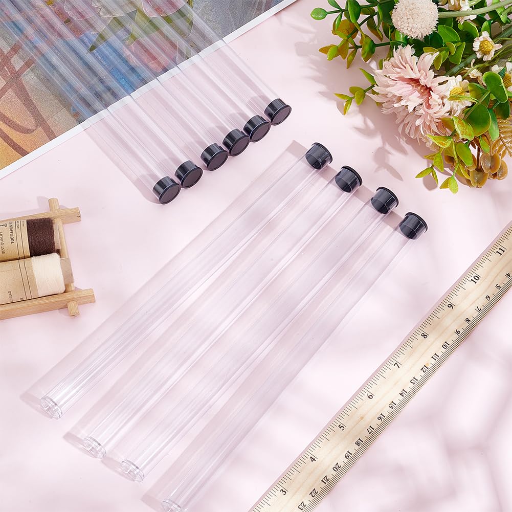 WEBEEDY 15 PCS Incense Storage Tubes with Black Lid Clear Acrylic Tube for Incense Sticks Storage Holder for Meditation Yoga Relaxation Prayer Party Decoration,9.13x0.59 Inch(No Incenses Stick)