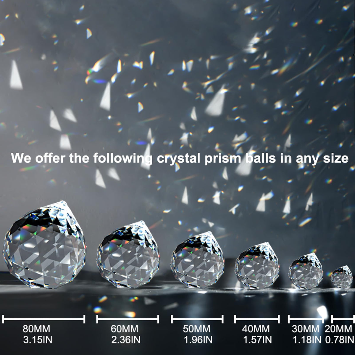 MerryNine 48 Pcs 30mm Clear Crystal Ball Prism Sun Shine Catcher Rainbow Pendants Maker, Hanging Crystals Prisms for Windows, for Feng Shui, for Gift (30mm/1.18" 48pack, 48)