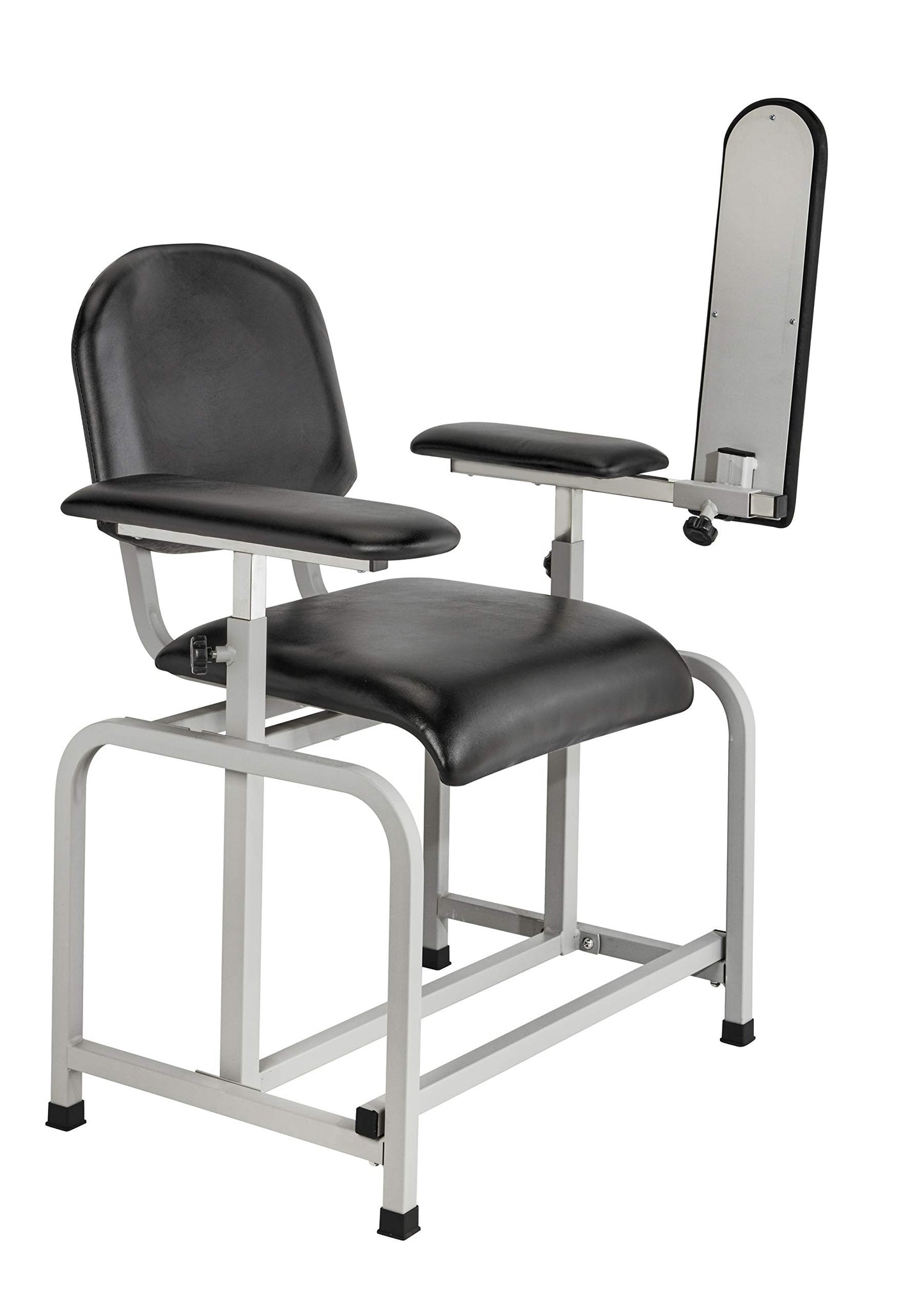 VivaComfort Black 400 lbs Weight Capacity Phlebotomy Chair with Adjustable Armrest, Blood Draw Chair, Comfortable Lab Medical Chair