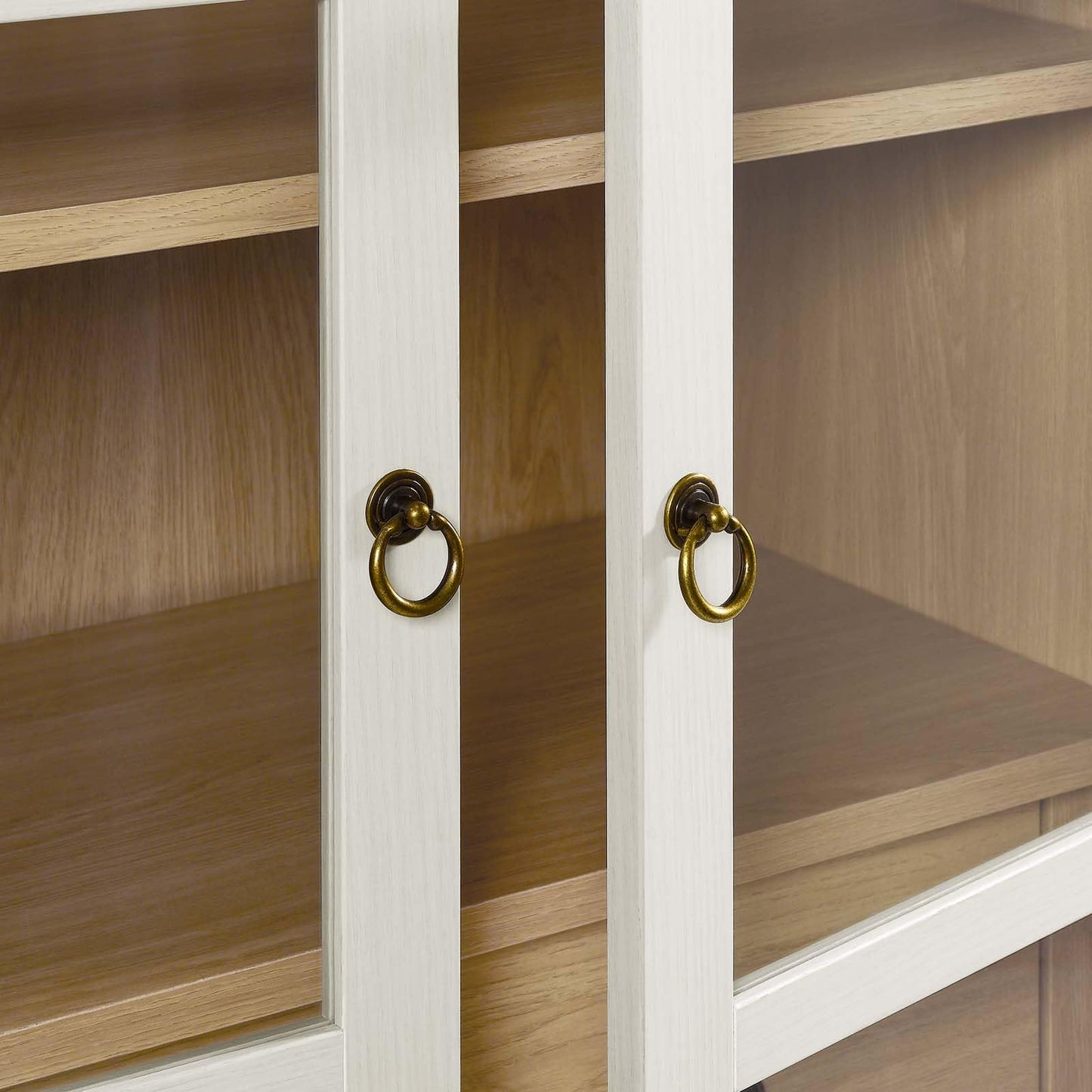 Modway EEI-6639-WHI-OAK Nolan Tall Arched Storage Display Cabinet, White Oak