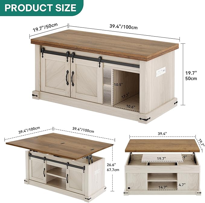 YITAHOME Lift Top Coffee Table