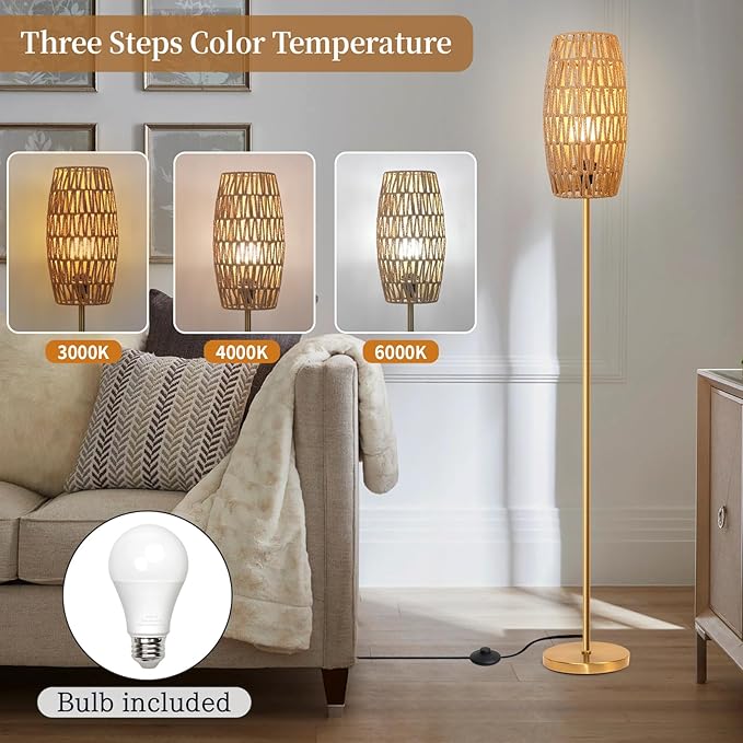 Ruiever Floor Lamp for Living Room, Farmhouse Floor lamp, Modern Standing lamp