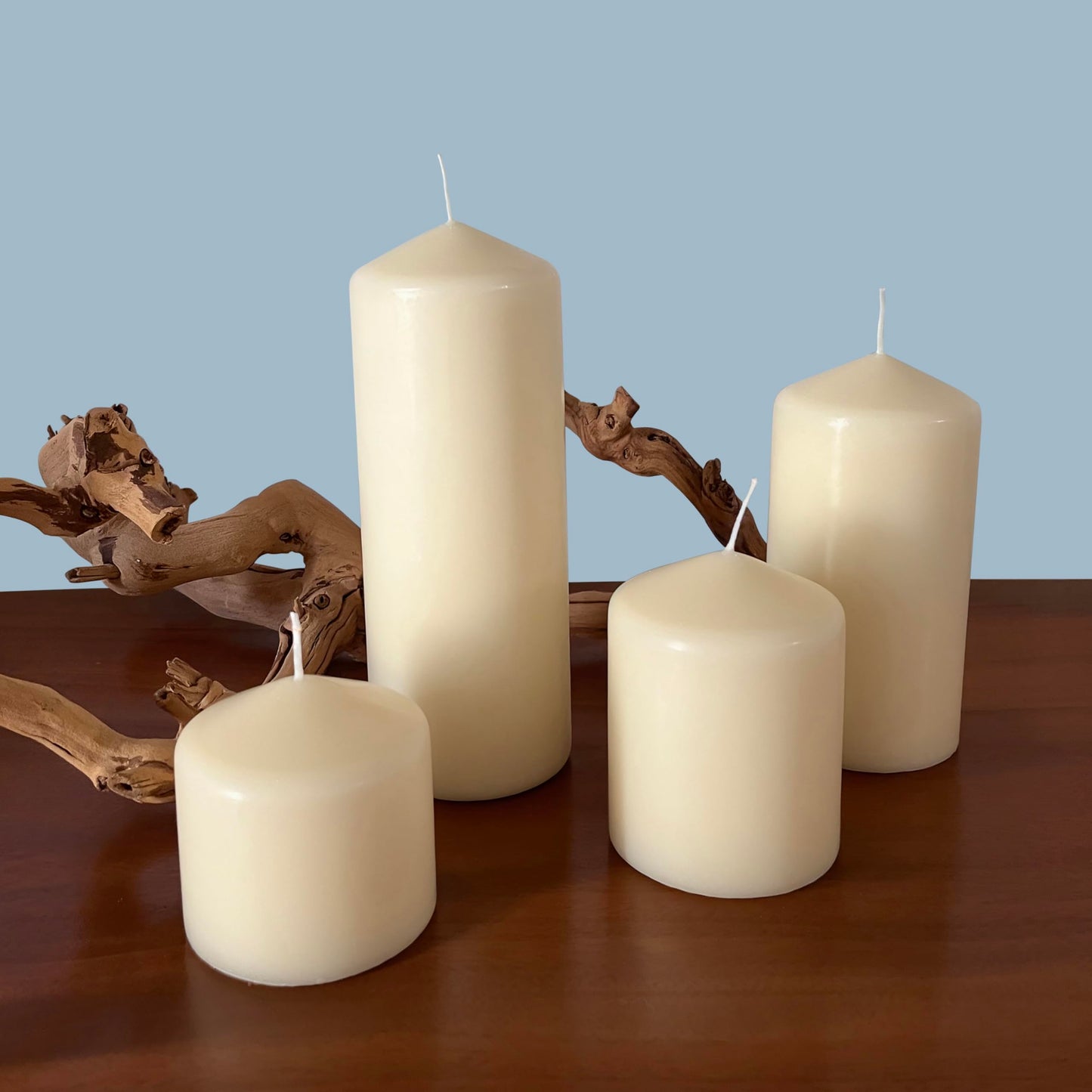Stonebriar Unscented Pillar Candles – 35 Hour Burn Time, Long-Lasting Wax Candles for Weddings, Holidays, Home Décor & Special Events, Pack of 6, Ivory, 3" x 4"