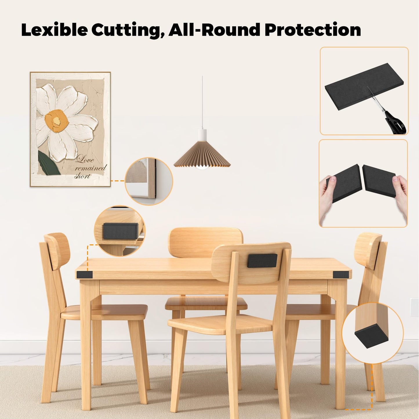 LveSunny Furniture Wall Protectors, LveSunny 23Pcs EVA Foam Headboard Stoppers for Wall, Bed Stoppers for Headboard, 10Pcs (20mm Thick)+13Pcs (3mm Thick) Couch Wall Protector, Black Headboard Bumper