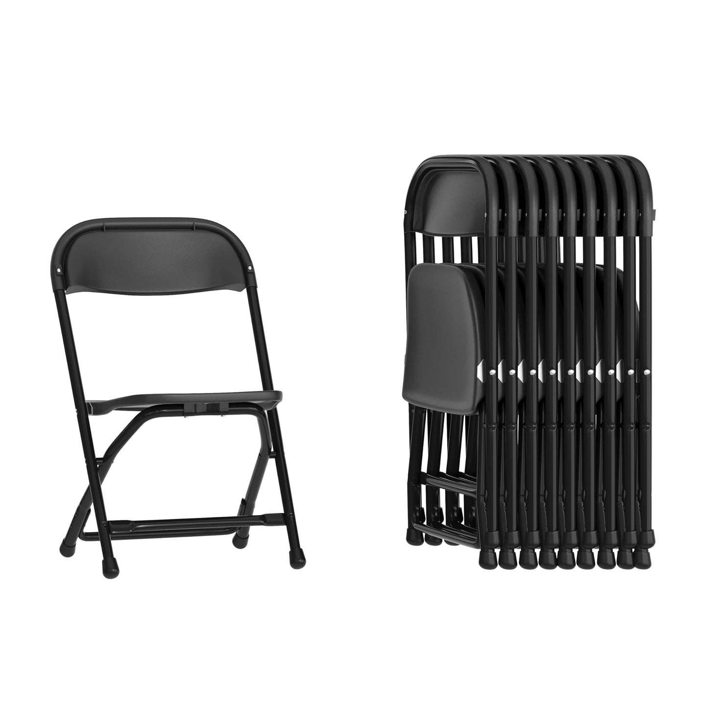 Flash Furniture Timmy 10 Pack Kids Black Plastic Folding Chair