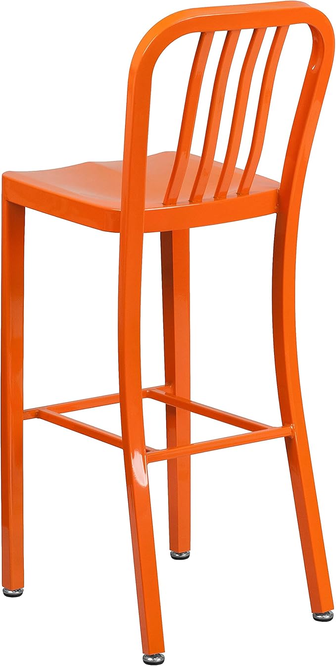 Flash Furniture Gael Commercial Grade 2 Pack 30" High Orange Metal